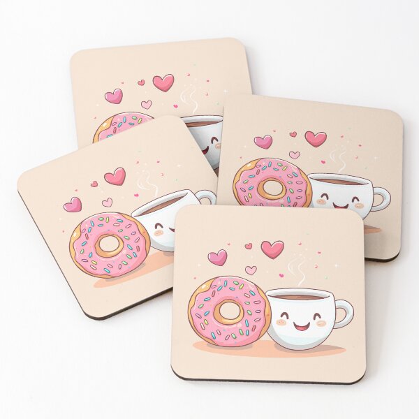 Artikelvorschau, Kawaii Kaffee und Donut Umarmung entworfen und verkauft von ArtPompon.