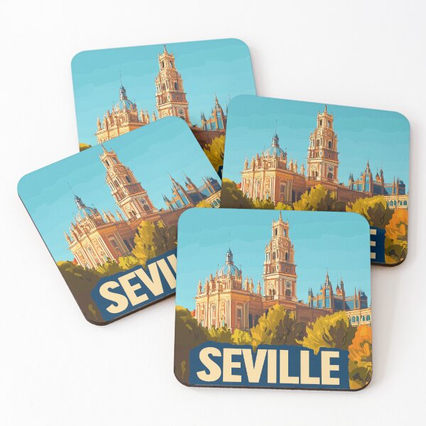 Item preview, Seville Wall Art – Vibrant Spanish Cityscape Print, Colorful Seville Decor, Spain Travel Poster designed and sold by nomiraclehere.