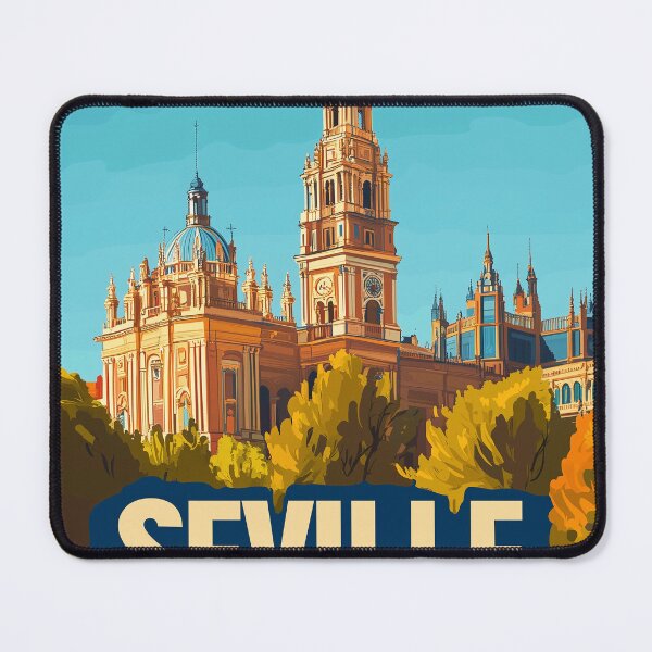 Item preview, Seville Wall Art – Vibrant Spanish Cityscape Print, Colorful Seville Decor, Spain Travel Poster designed and sold by nomiraclehere.