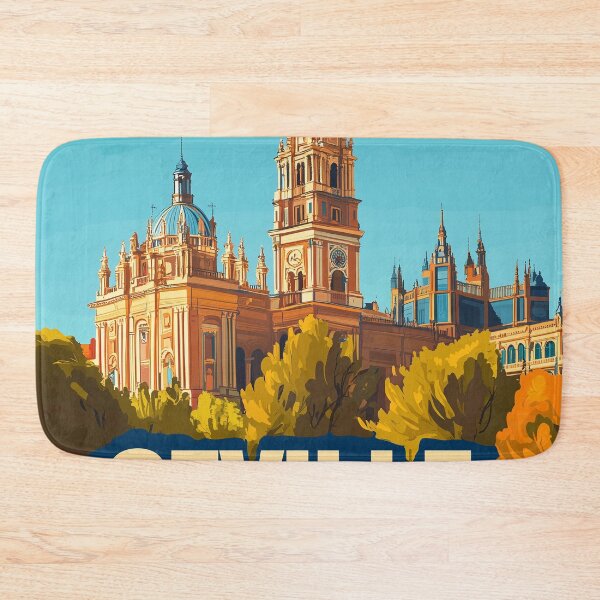 Item preview, Seville Wall Art – Vibrant Spanish Cityscape Print, Colorful Seville Decor, Spain Travel Poster designed and sold by nomiraclehere.