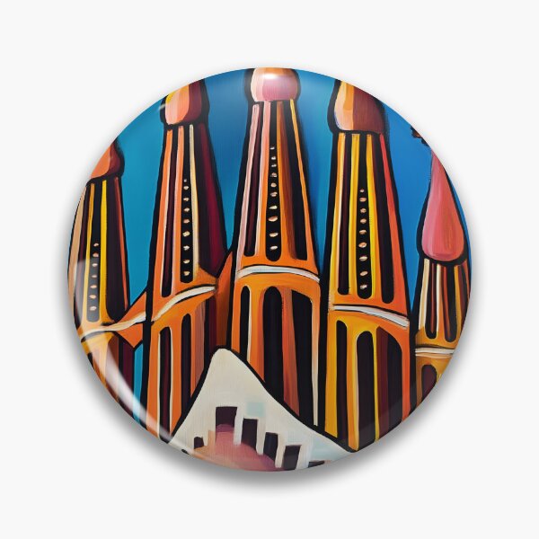 Item preview, Striking Sagrada Familia Abstract Art - Colorful Towers and Pointed Spires with Geometric Patterns Generative AI designed and sold by OlfactoART Studio.
