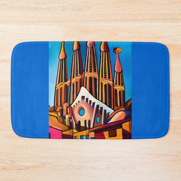 Item preview, Striking Sagrada Familia Abstract Art - Colorful Towers and Pointed Spires with Geometric Patterns Generative AI designed and sold by OlfactoART Studio.