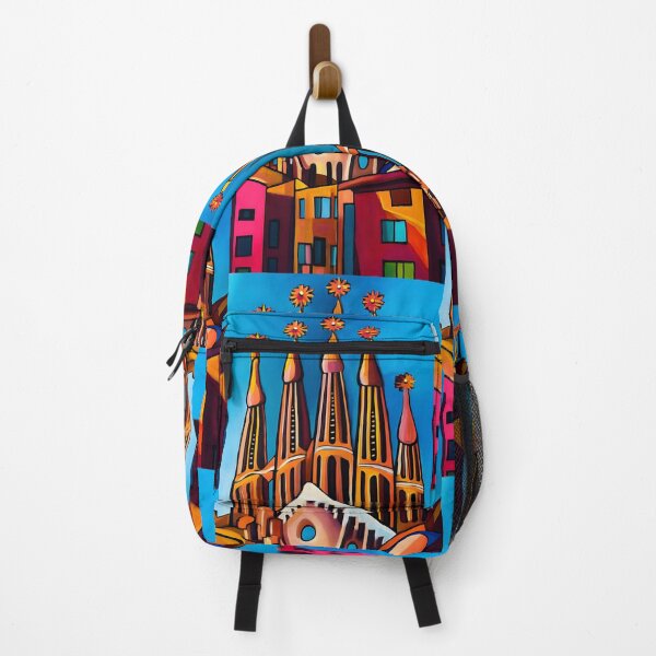 Item preview, Striking Sagrada Familia Abstract Art - Colorful Towers and Pointed Spires with Geometric Patterns Generative AI designed and sold by OlfactoART Studio.