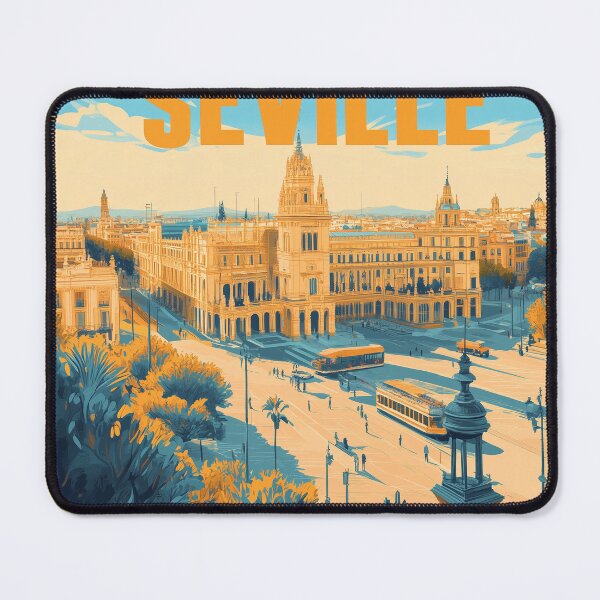 Item preview, Seville Wall Art – Vibrant Spanish Cityscape Print, Colorful Seville Decor, Spain Travel Poster designed and sold by nomiraclehere.