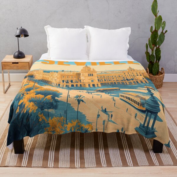 Item preview, Seville Wall Art – Vibrant Spanish Cityscape Print, Colorful Seville Decor, Spain Travel Poster designed and sold by nomiraclehere.