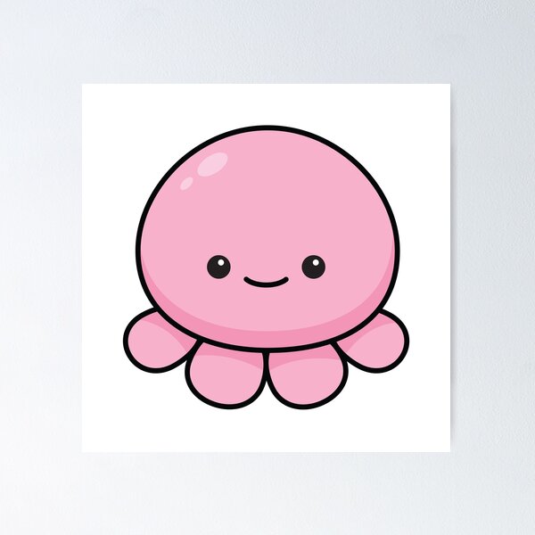Kawaii Sea Animals Set Poster