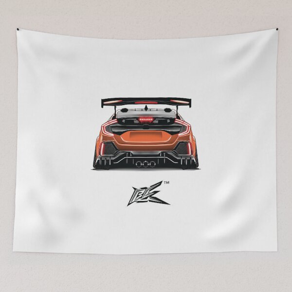 Item preview, fk8 civic type r rear orange  designed and sold by NaquashM.
