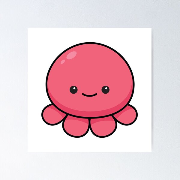 Kawaii Sea Animals Set Poster