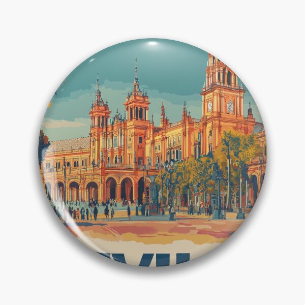 Item preview, Seville Wall Art – Vibrant Spanish Cityscape Print, Colorful Seville Decor, Spain Travel Poster designed and sold by nomiraclehere.