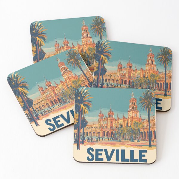 Item preview, Seville Wall Art – Vibrant Spanish Cityscape Print, Colorful Seville Decor, Spain Travel Poster designed and sold by nomiraclehere.