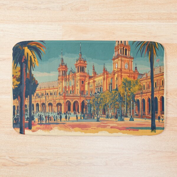 Item preview, Seville Wall Art – Vibrant Spanish Cityscape Print, Colorful Seville Decor, Spain Travel Poster designed and sold by nomiraclehere.