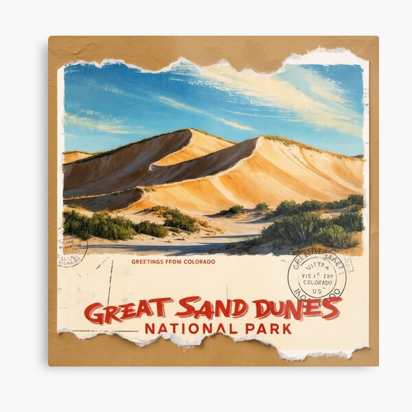 Item preview, Great Sand Dunes National Park Postcard Vintage Retro Travel designed and sold by TravelPostcardGems.