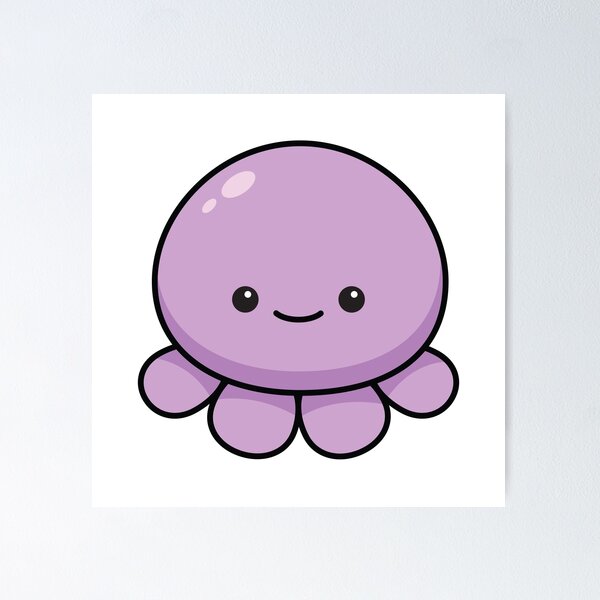 Kawaii Sea Animals Set Poster