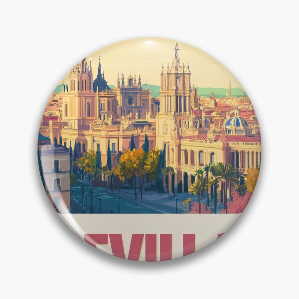 Item preview, Seville Wall Art – Vibrant Spanish Cityscape Print, Colorful Seville Decor, Spain Travel Poster designed and sold by nomiraclehere.