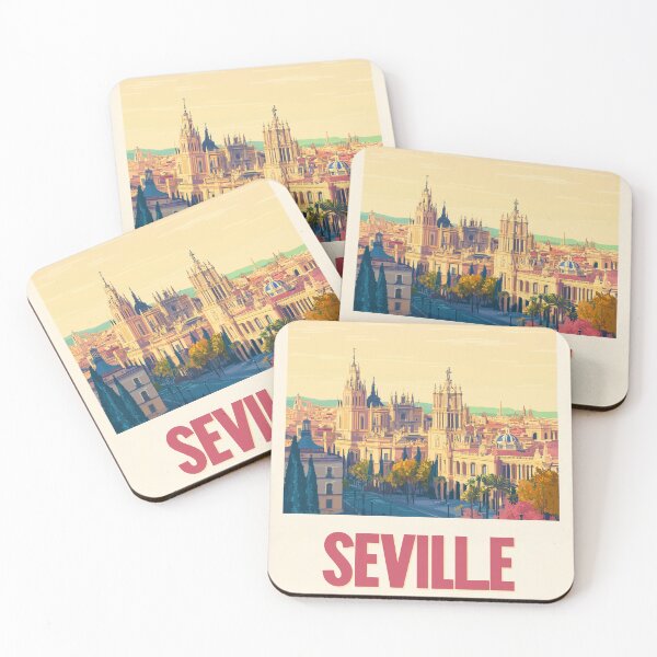 Item preview, Seville Wall Art – Vibrant Spanish Cityscape Print, Colorful Seville Decor, Spain Travel Poster designed and sold by nomiraclehere.