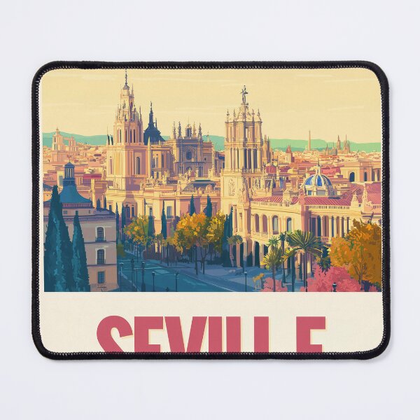 Item preview, Seville Wall Art – Vibrant Spanish Cityscape Print, Colorful Seville Decor, Spain Travel Poster designed and sold by nomiraclehere.
