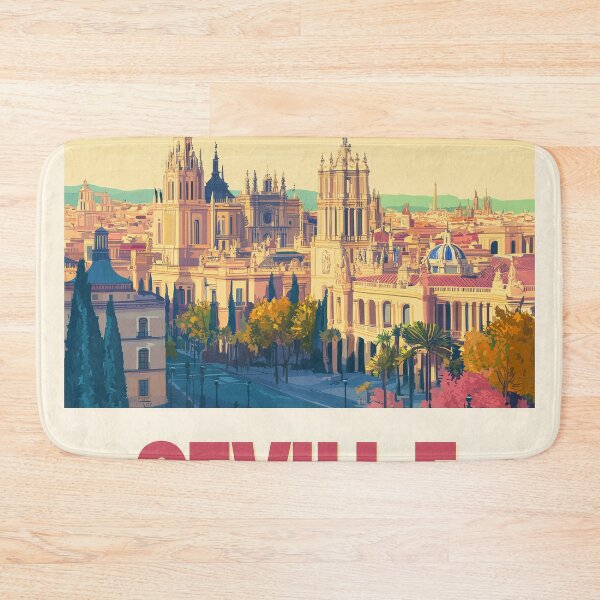Item preview, Seville Wall Art – Vibrant Spanish Cityscape Print, Colorful Seville Decor, Spain Travel Poster designed and sold by nomiraclehere.