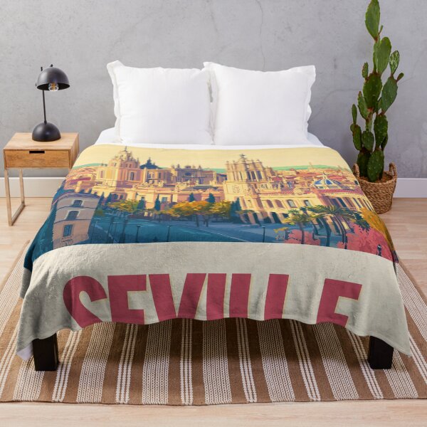 Item preview, Seville Wall Art – Vibrant Spanish Cityscape Print, Colorful Seville Decor, Spain Travel Poster designed and sold by nomiraclehere.