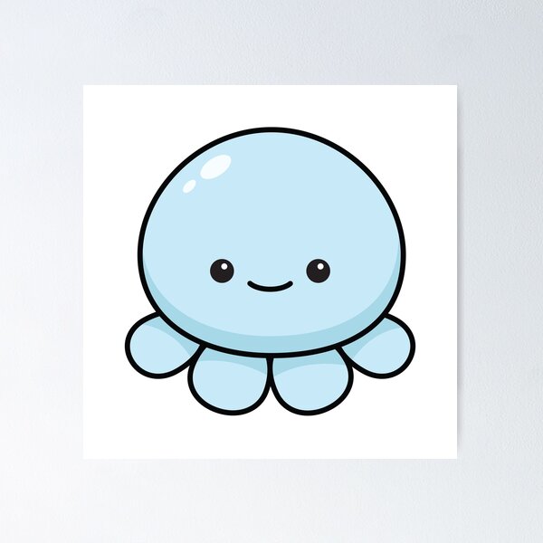 Kawaii Sea Animals Set Poster