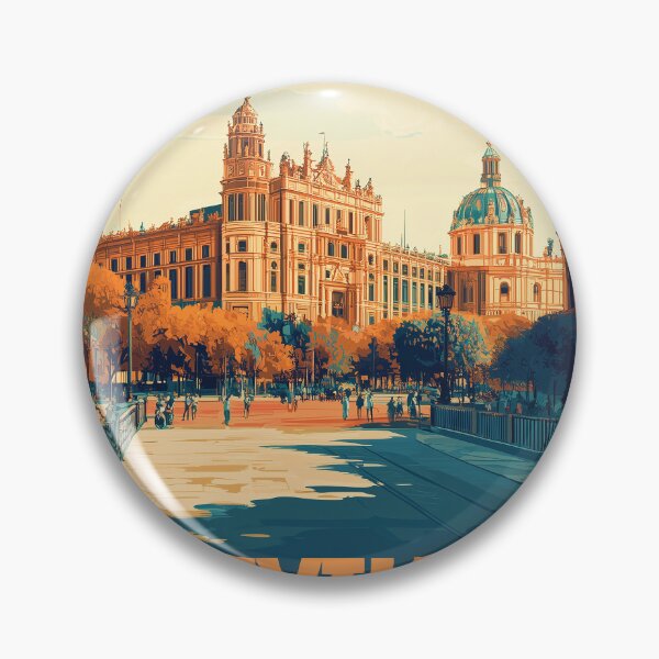 Item preview, Seville Wall Art – Vibrant Spanish Cityscape Print, Colorful Seville Decor, Spain Travel Poster designed and sold by nomiraclehere.