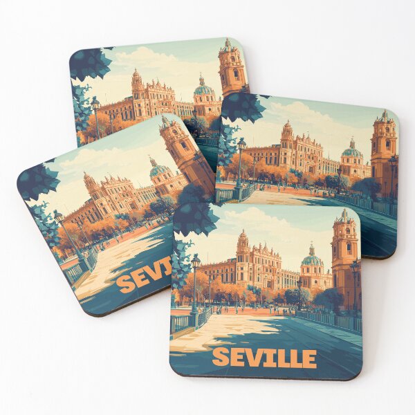 Item preview, Seville Wall Art – Vibrant Spanish Cityscape Print, Colorful Seville Decor, Spain Travel Poster designed and sold by nomiraclehere.