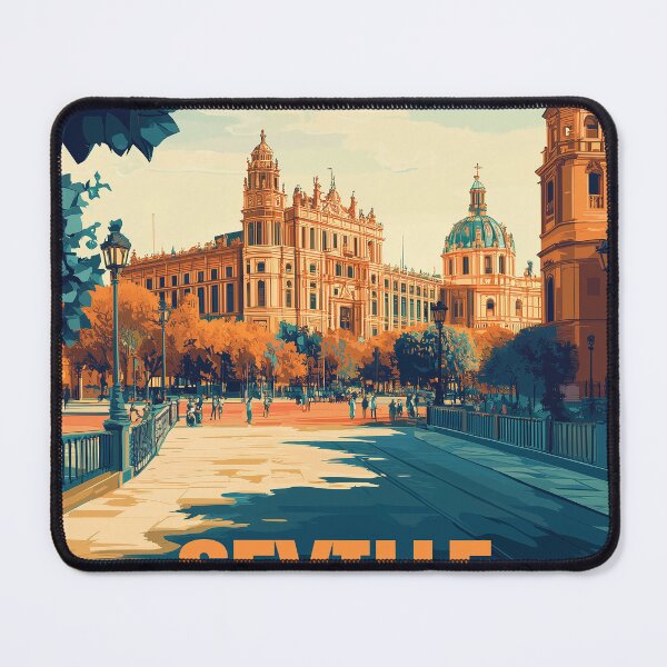 Item preview, Seville Wall Art – Vibrant Spanish Cityscape Print, Colorful Seville Decor, Spain Travel Poster designed and sold by nomiraclehere.