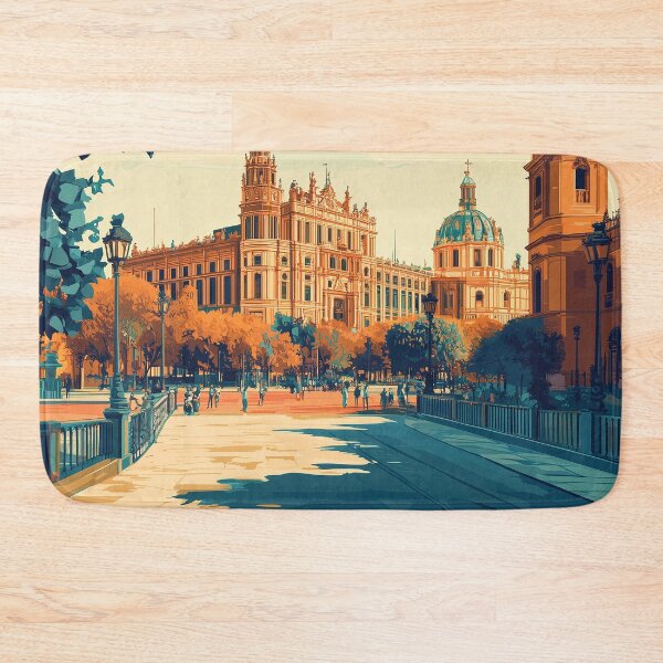 Item preview, Seville Wall Art – Vibrant Spanish Cityscape Print, Colorful Seville Decor, Spain Travel Poster designed and sold by nomiraclehere.