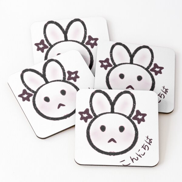 Item preview, cute white rabbit Japanese design designed and sold by cyb3r-4ng3l.