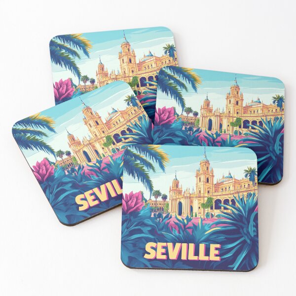 Item preview, Seville Wall Art – Vibrant Spanish Cityscape Print, Colorful Seville Decor, Spain Travel Poster designed and sold by nomiraclehere.