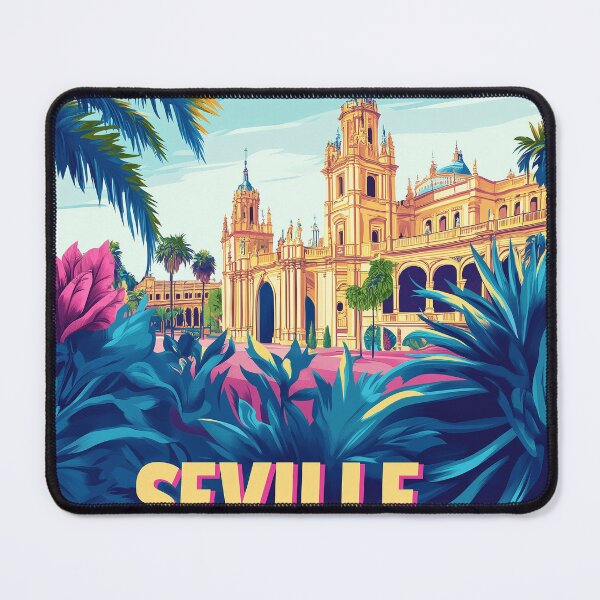 Item preview, Seville Wall Art – Vibrant Spanish Cityscape Print, Colorful Seville Decor, Spain Travel Poster designed and sold by nomiraclehere.