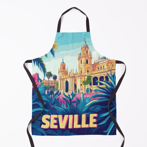 Item preview, Seville Wall Art – Vibrant Spanish Cityscape Print, Colorful Seville Decor, Spain Travel Poster designed and sold by nomiraclehere.