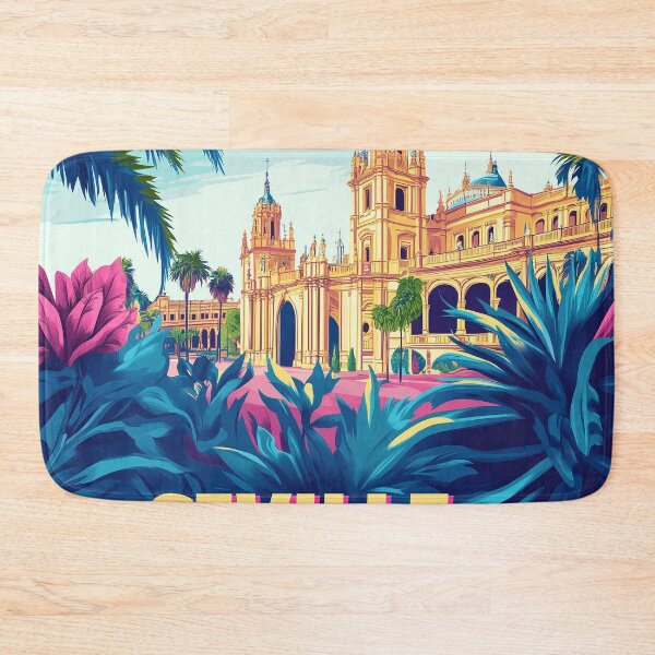 Item preview, Seville Wall Art – Vibrant Spanish Cityscape Print, Colorful Seville Decor, Spain Travel Poster designed and sold by nomiraclehere.