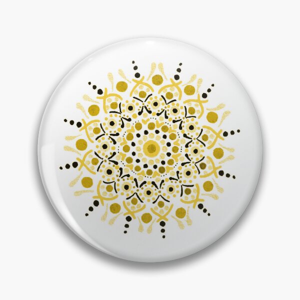 Item preview, Hand Painted Mandala Pattern - Yellow designed and sold by SquareKeyStudio.