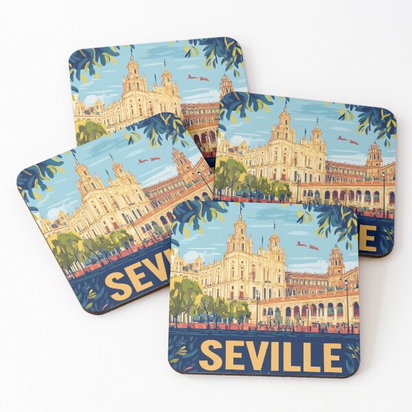 Item preview, Seville Wall Art – Vibrant Spanish Cityscape Print, Colorful Seville Decor, Spain Travel Poster designed and sold by nomiraclehere.