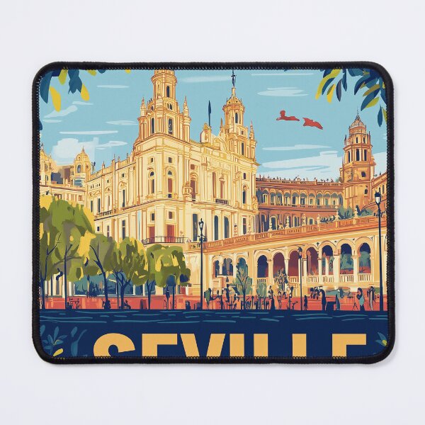 Item preview, Seville Wall Art – Vibrant Spanish Cityscape Print, Colorful Seville Decor, Spain Travel Poster designed and sold by nomiraclehere.
