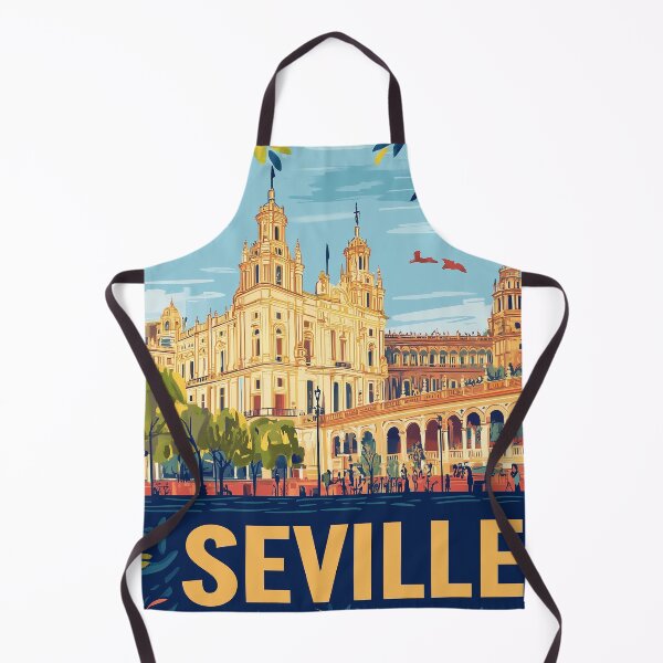 Item preview, Seville Wall Art – Vibrant Spanish Cityscape Print, Colorful Seville Decor, Spain Travel Poster designed and sold by nomiraclehere.