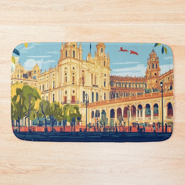 Item preview, Seville Wall Art – Vibrant Spanish Cityscape Print, Colorful Seville Decor, Spain Travel Poster designed and sold by nomiraclehere.