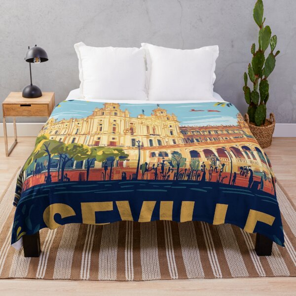 Item preview, Seville Wall Art – Vibrant Spanish Cityscape Print, Colorful Seville Decor, Spain Travel Poster designed and sold by nomiraclehere.