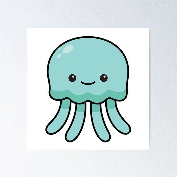 Kawaii Sea Animals Set Poster