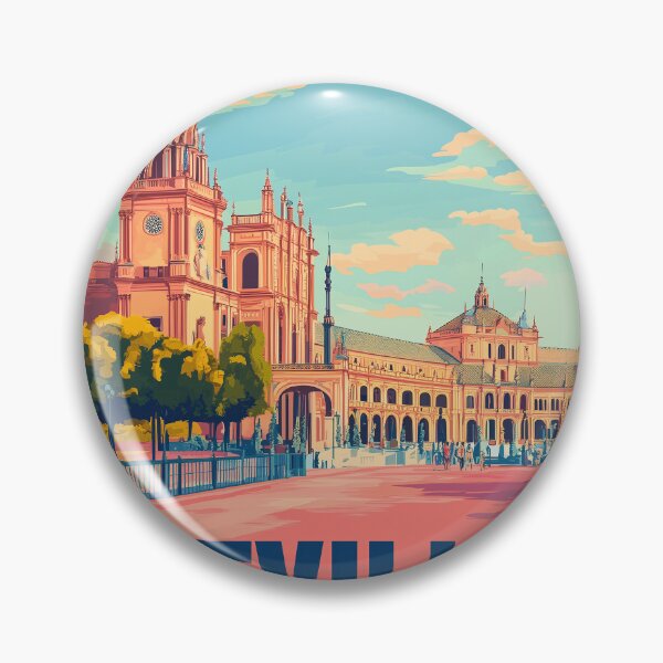 Item preview, Seville Wall Art – Vibrant Spanish Cityscape Print, Colorful Seville Decor, Spain Travel Poster designed and sold by nomiraclehere.