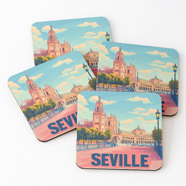 Item preview, Seville Wall Art – Vibrant Spanish Cityscape Print, Colorful Seville Decor, Spain Travel Poster designed and sold by nomiraclehere.
