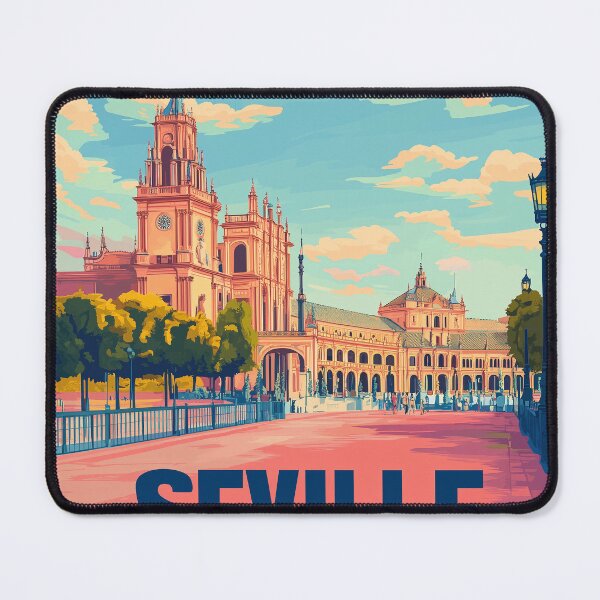 Item preview, Seville Wall Art – Vibrant Spanish Cityscape Print, Colorful Seville Decor, Spain Travel Poster designed and sold by nomiraclehere.