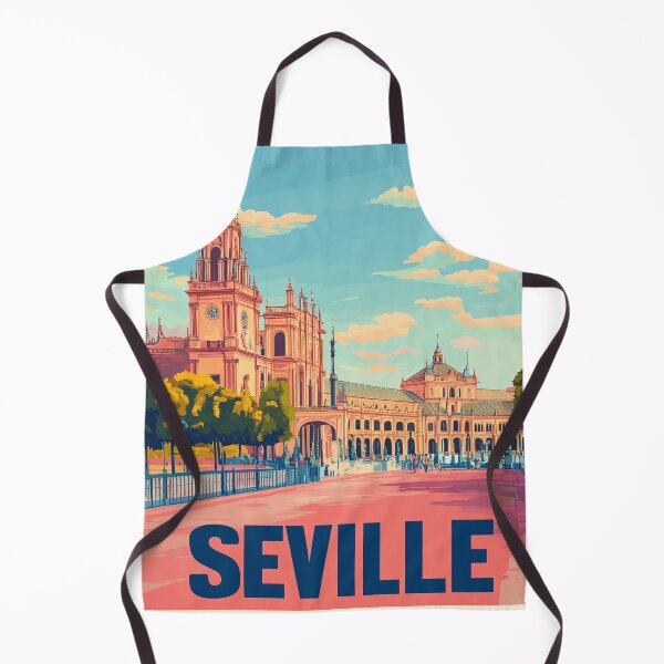 Item preview, Seville Wall Art – Vibrant Spanish Cityscape Print, Colorful Seville Decor, Spain Travel Poster designed and sold by nomiraclehere.