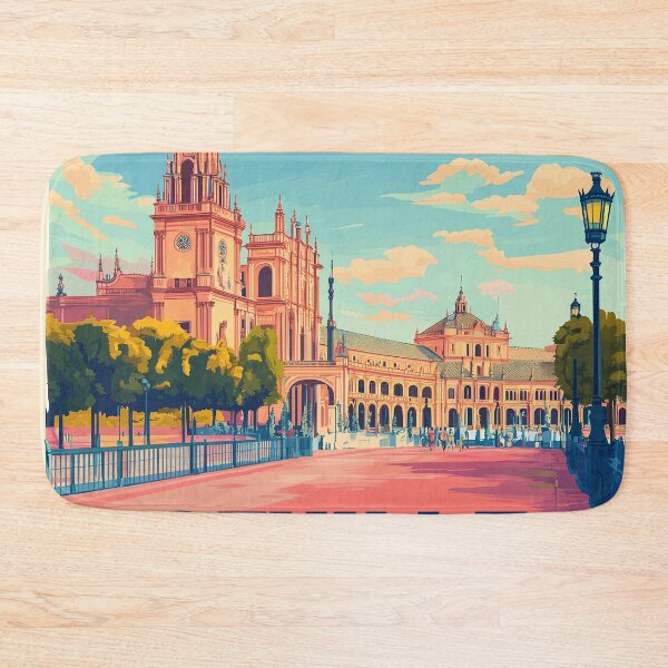 Item preview, Seville Wall Art – Vibrant Spanish Cityscape Print, Colorful Seville Decor, Spain Travel Poster designed and sold by nomiraclehere.