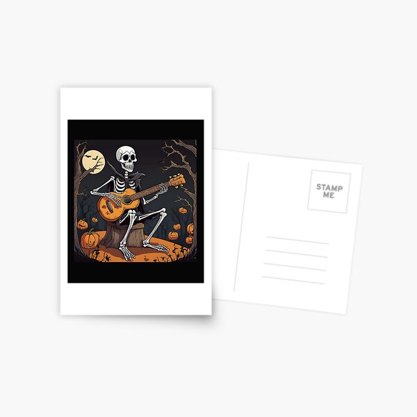 Item preview, Halloween skeleton playing GUITAR  designed and sold by CrasyART.