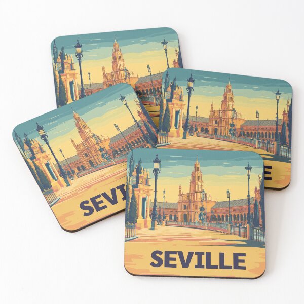 Item preview, Seville Wall Art – Vibrant Spanish Cityscape Print, Colorful Seville Decor, Spain Travel Poster designed and sold by nomiraclehere.