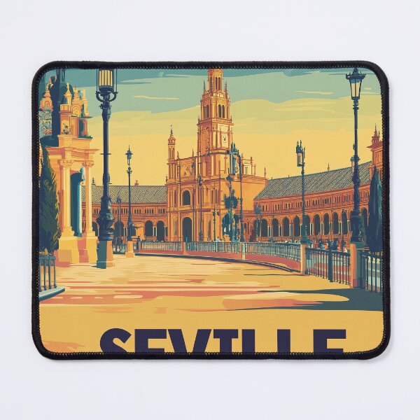 Item preview, Seville Wall Art – Vibrant Spanish Cityscape Print, Colorful Seville Decor, Spain Travel Poster designed and sold by nomiraclehere.