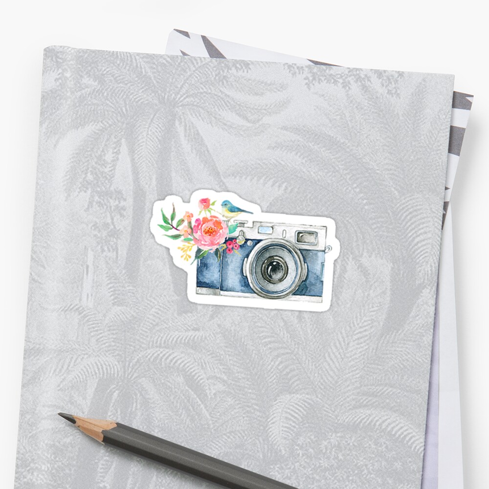 Cute Watercolor Vintage Camera Stickers By Janachesnut Redbubble