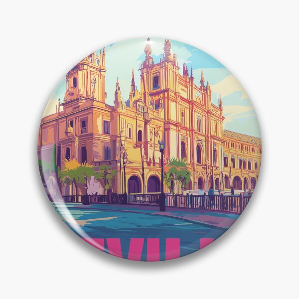 Item preview, Seville Wall Art – Vibrant Spanish Cityscape Print, Colorful Seville Decor, Spain Travel Poster designed and sold by nomiraclehere.