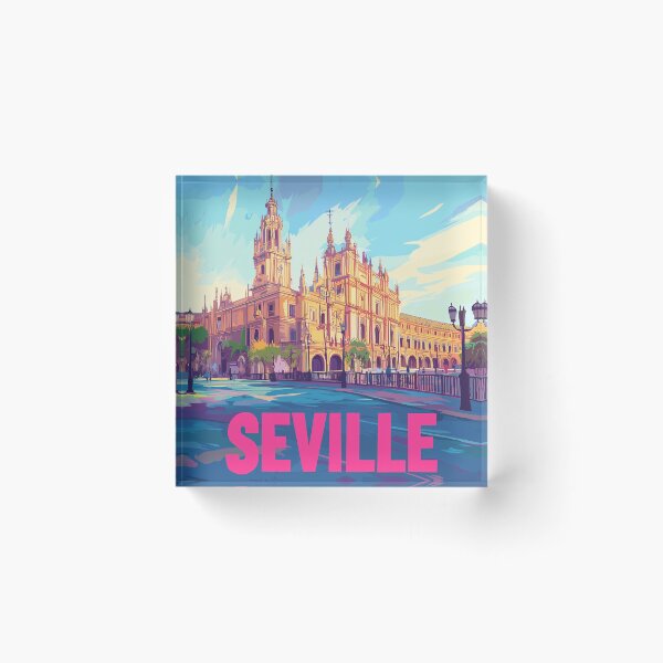 Item preview, Seville Wall Art – Vibrant Spanish Cityscape Print, Colorful Seville Decor, Spain Travel Poster designed and sold by nomiraclehere.